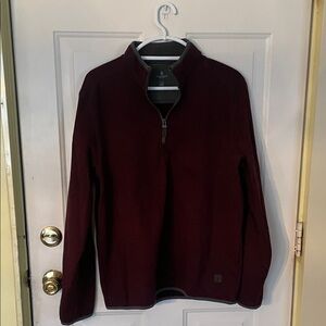 G.H. Bass & Co. Men's Dark Red Zip-Up Sweater